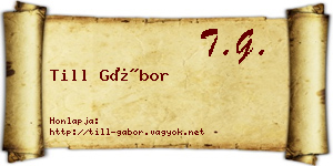 Till Gábor névjegykártya