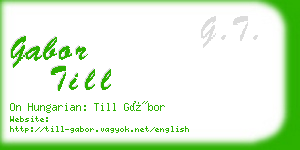 gabor till business card